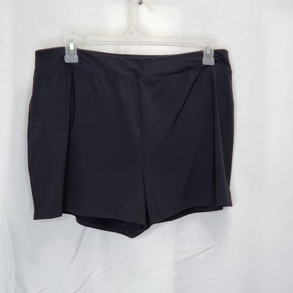 Lands End Swim Shorts Womens 16W Black Plus Swimsuit Bottom Bathing Suit 0212X - Picture 1 of 6